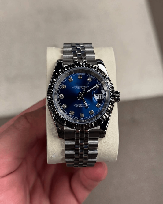 Classic Date Blue Diamond Dial