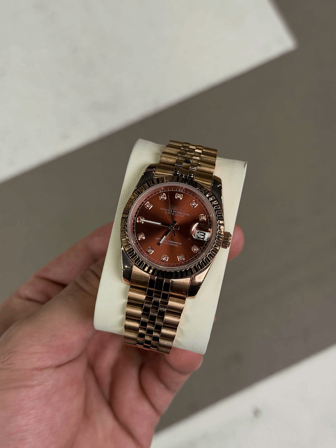 Classic Date Rose Diamond Dial