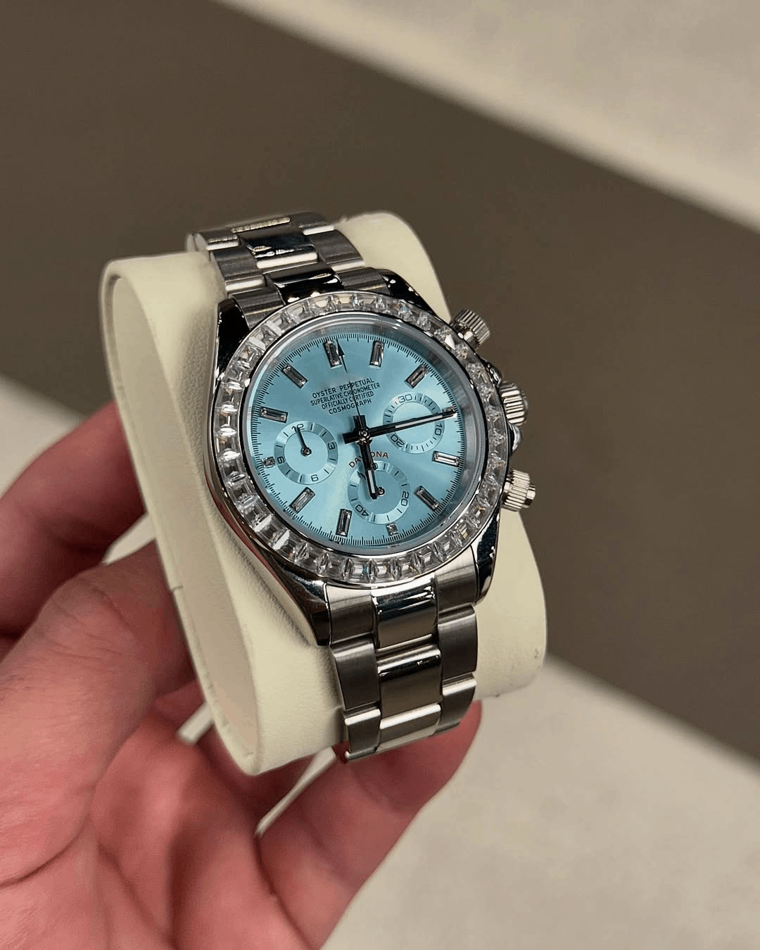 Chronograph Baguette Diamond Ice Blue
