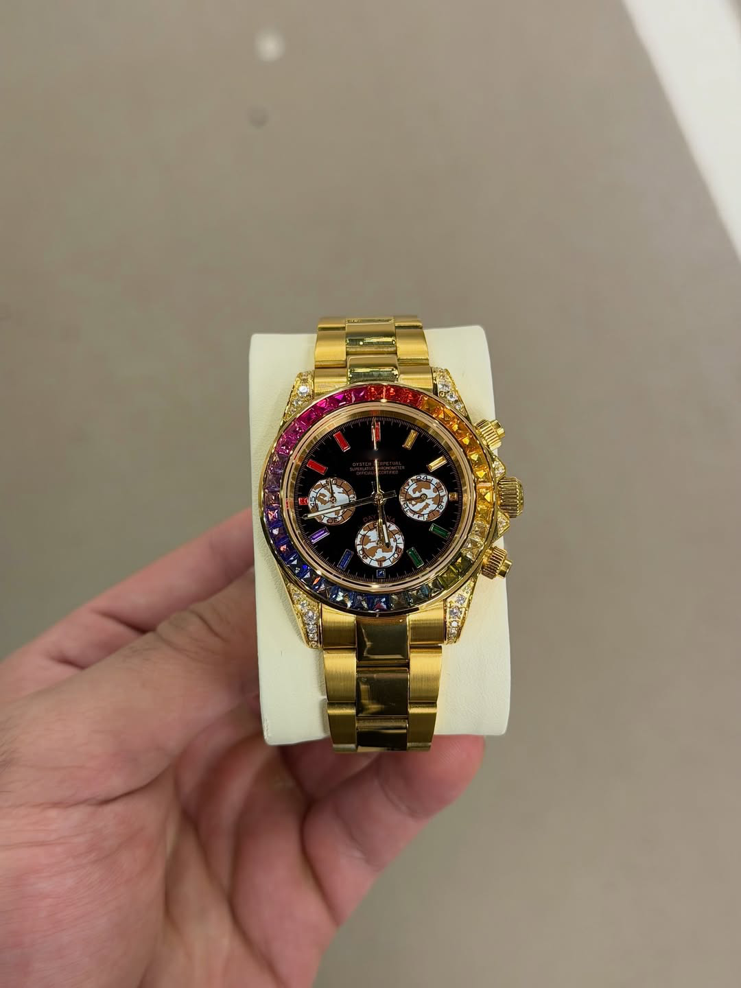 Chronograph Gold Diamond Rainbow