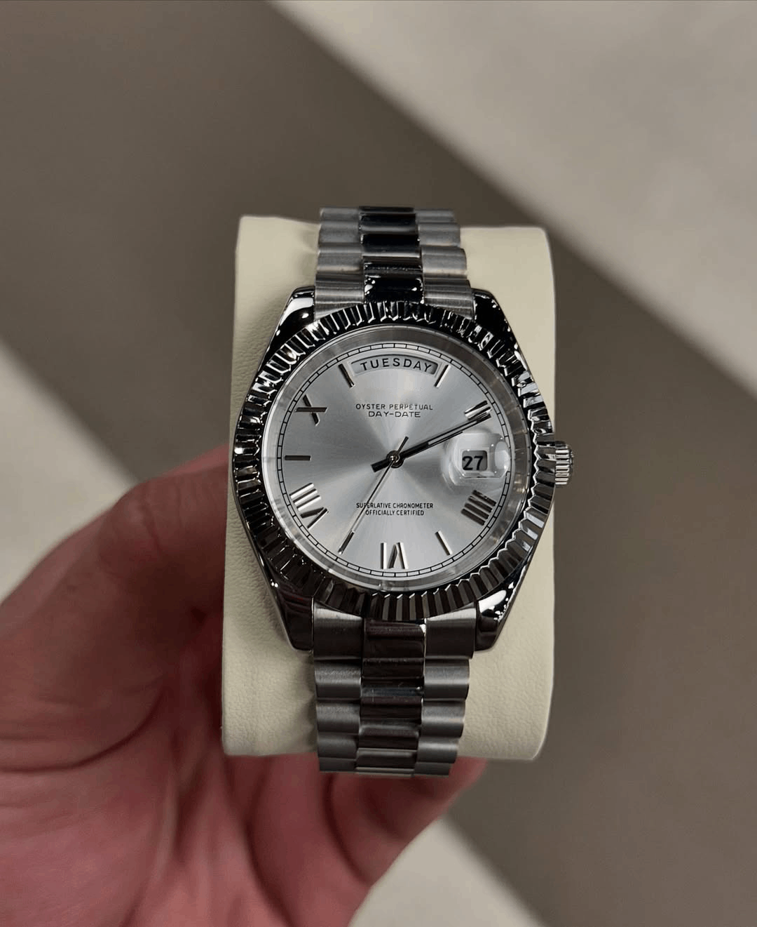 Day & Date Platinum Roman Dial