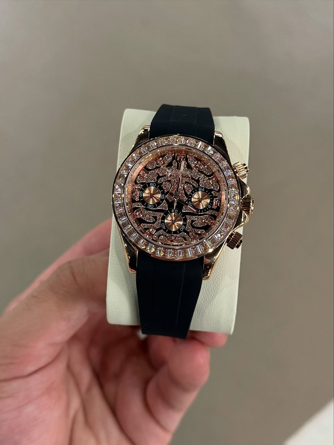 Chronograph Tiger Rose Gold Diamond Flex