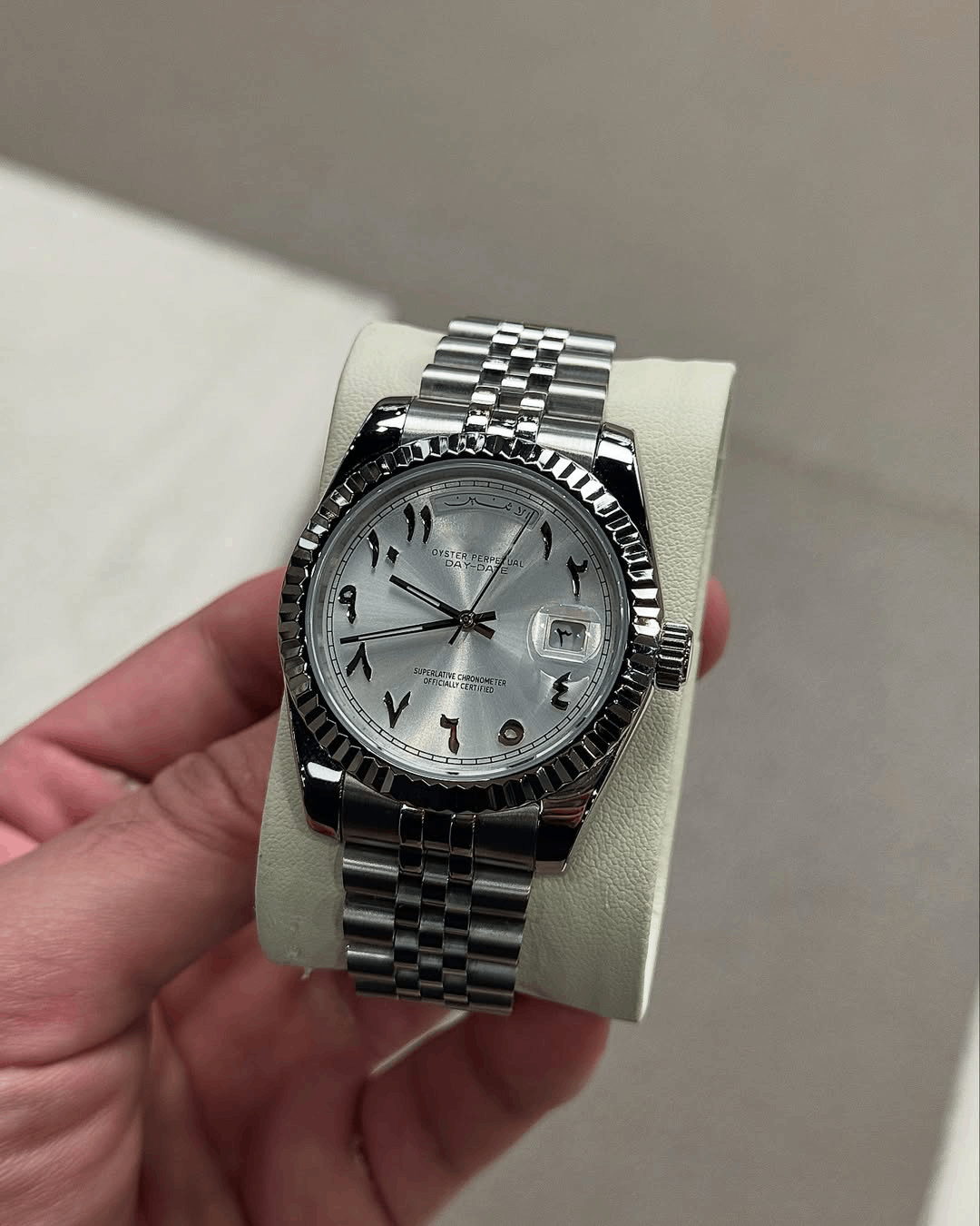 Day & Date Platinum Arabic Dial