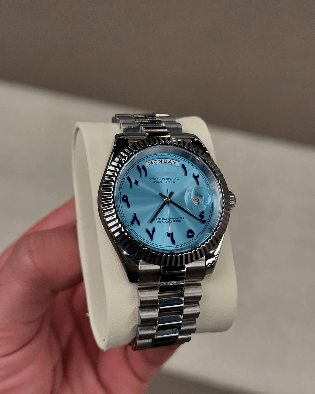 Day & Date Tiffany Blue Arabic Dial