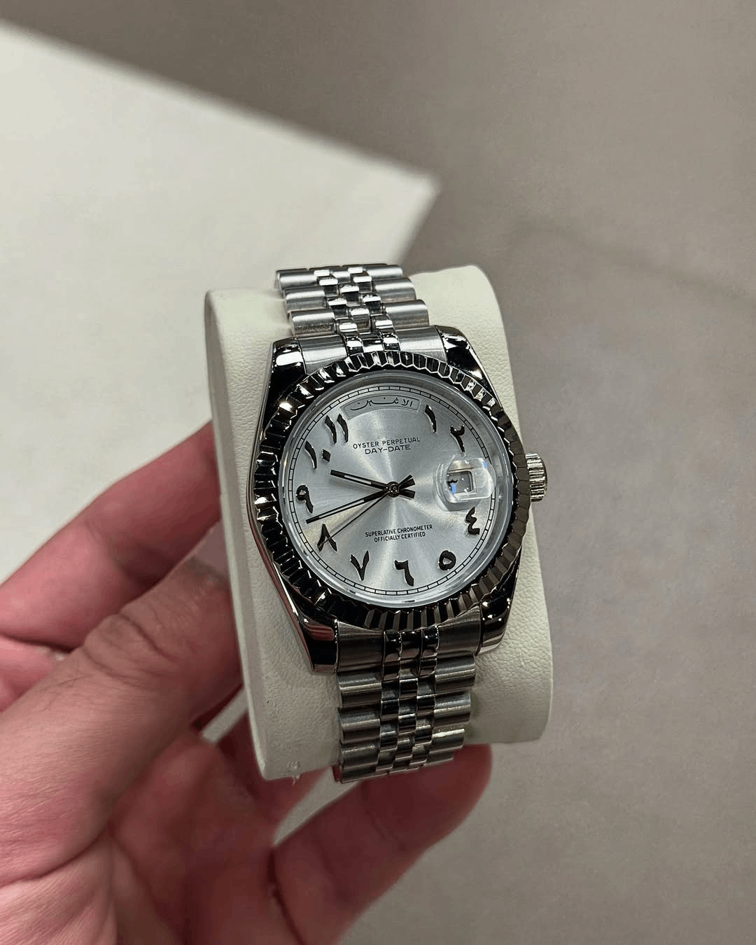 Day & Date Platinum Arabic Dial