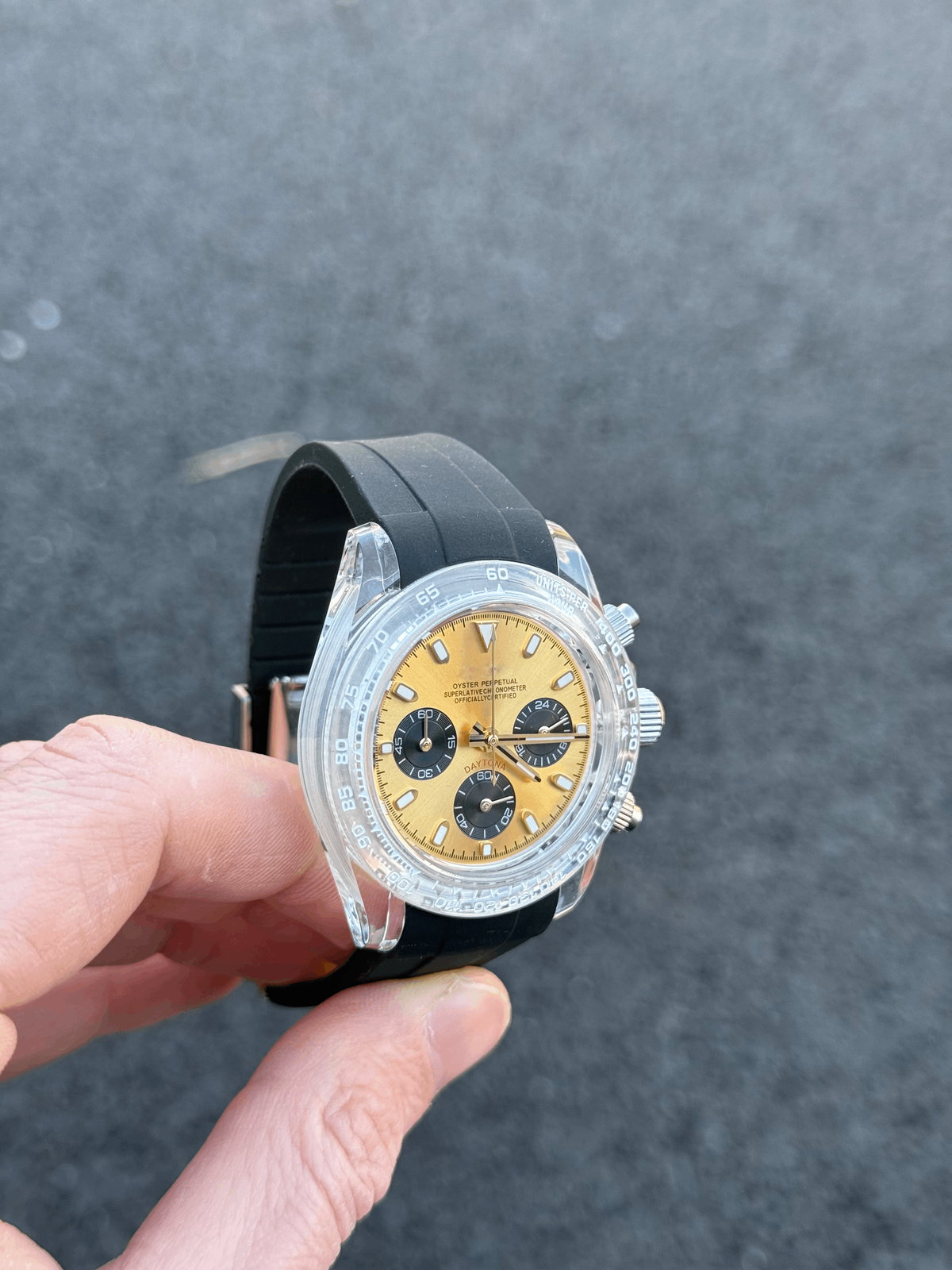 Chronograph Acrylic Yellow Dial