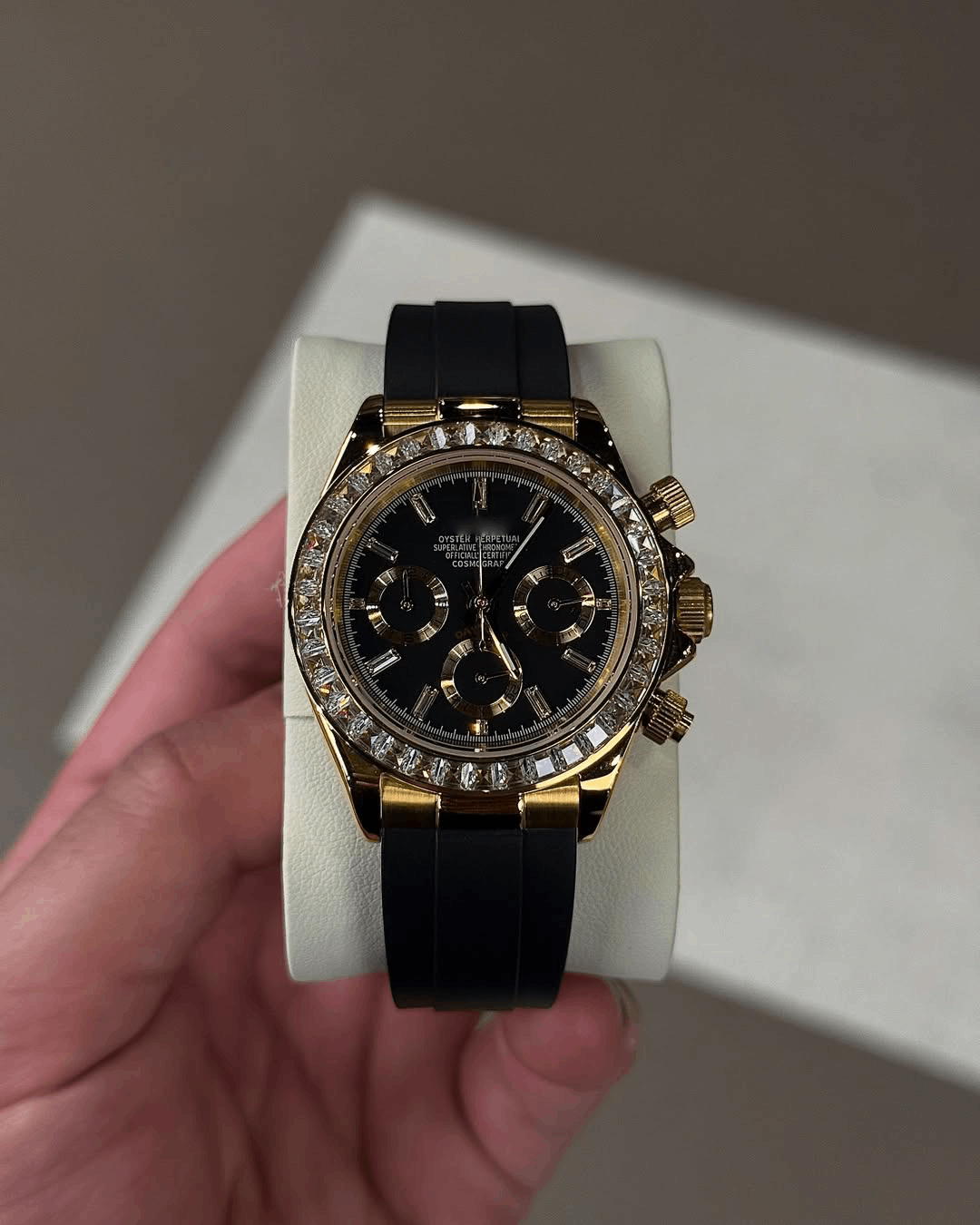 Chronograph Gold Baguette Diamond Flex