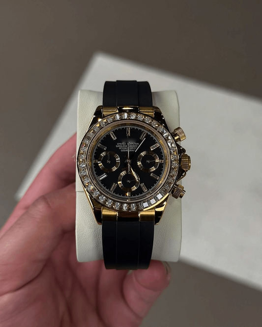 Chronograph Gold Baguette Diamond Flex