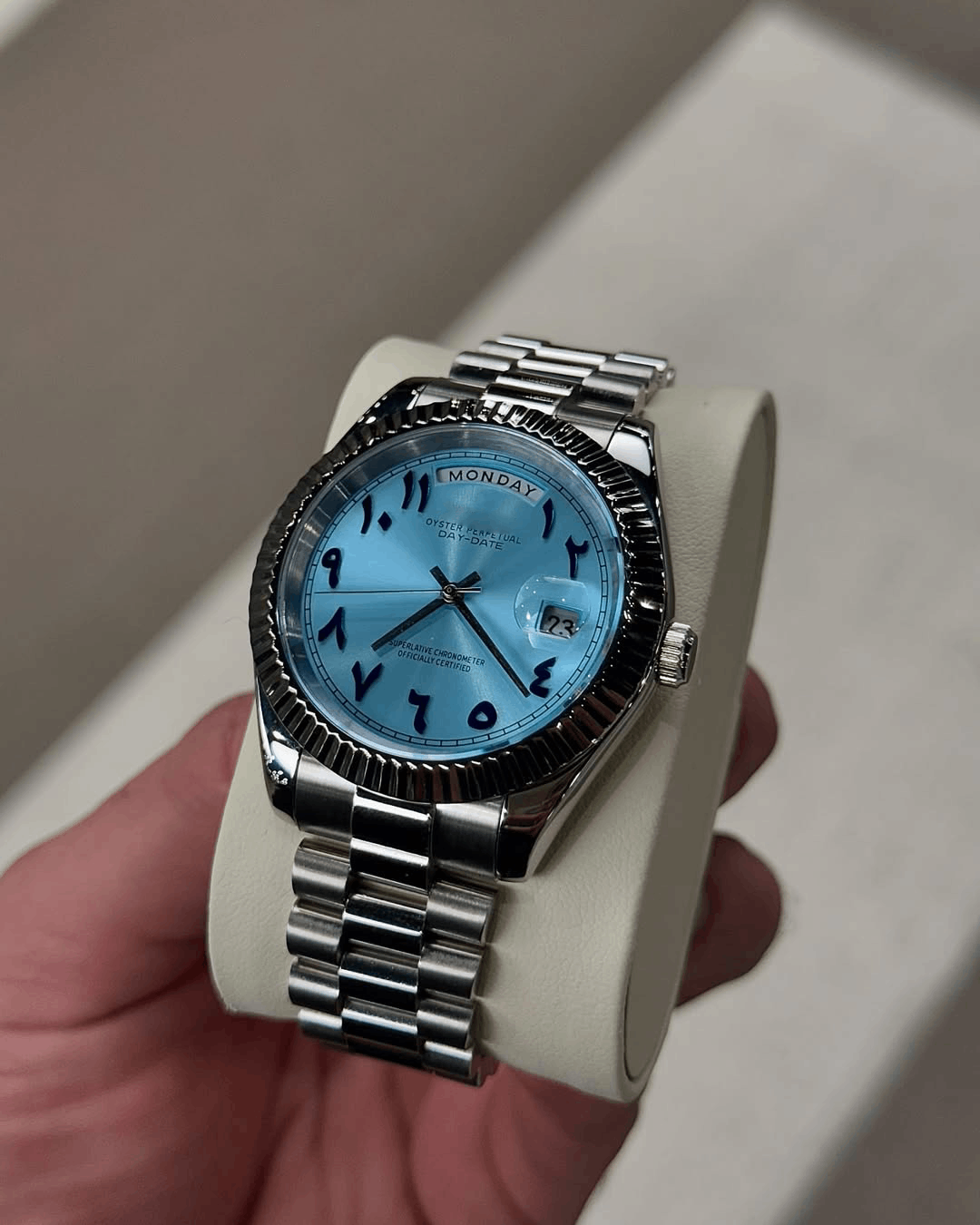 Day & Date Tiffany Blue Arabic Dial