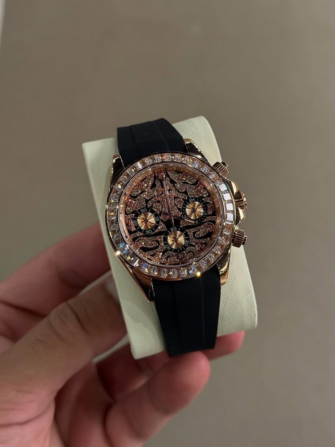 Chronograph Tiger Rose Gold Diamond Flex