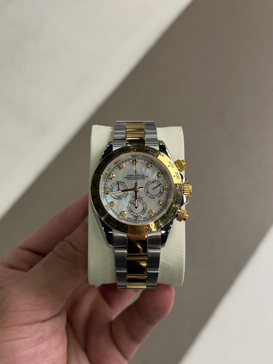 Chronograph Gold White Roman Dial
