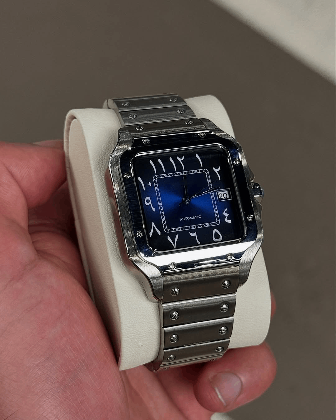 Square Blue Arabic Dial