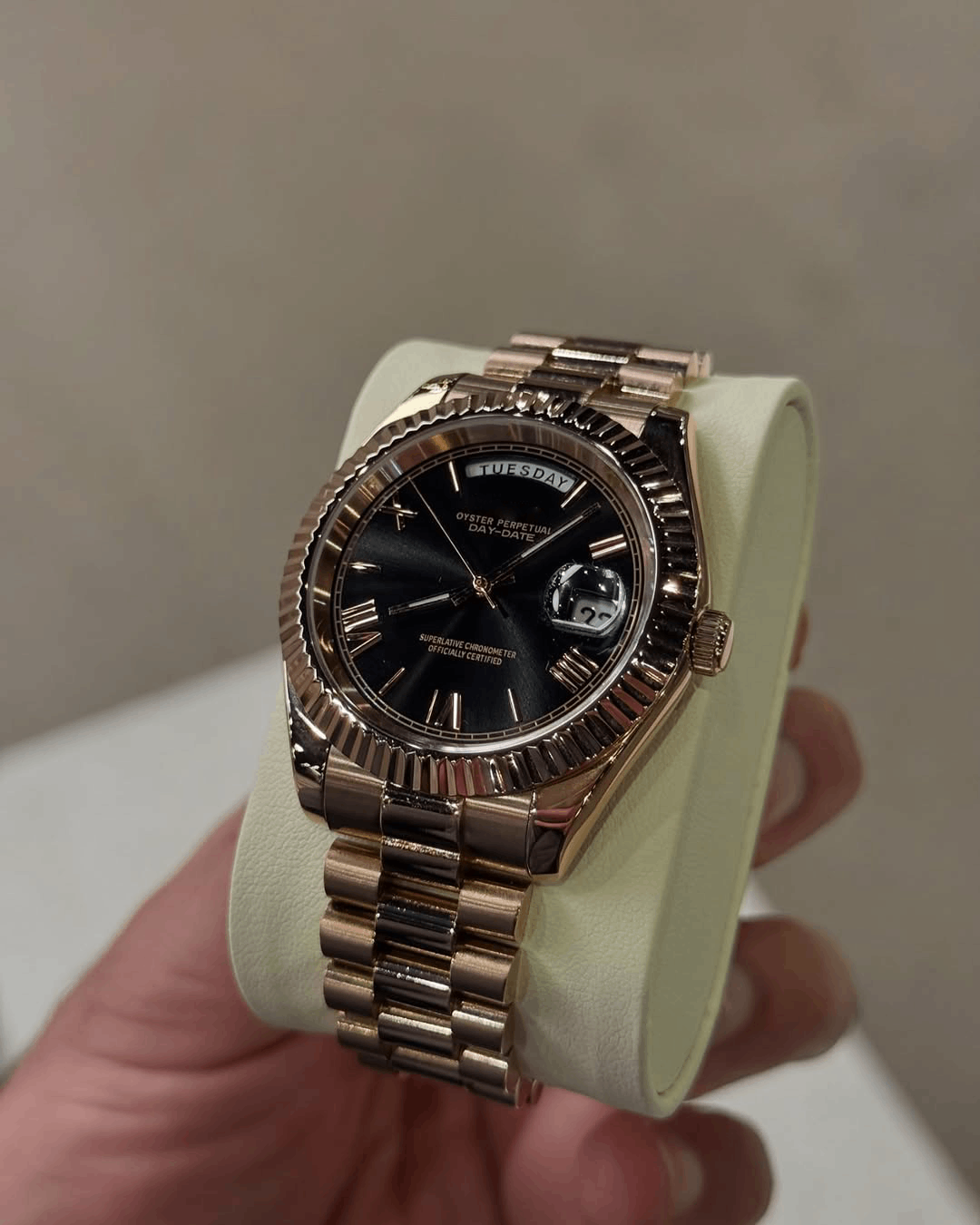 Day & Date Champagne Gold Roman Dial
