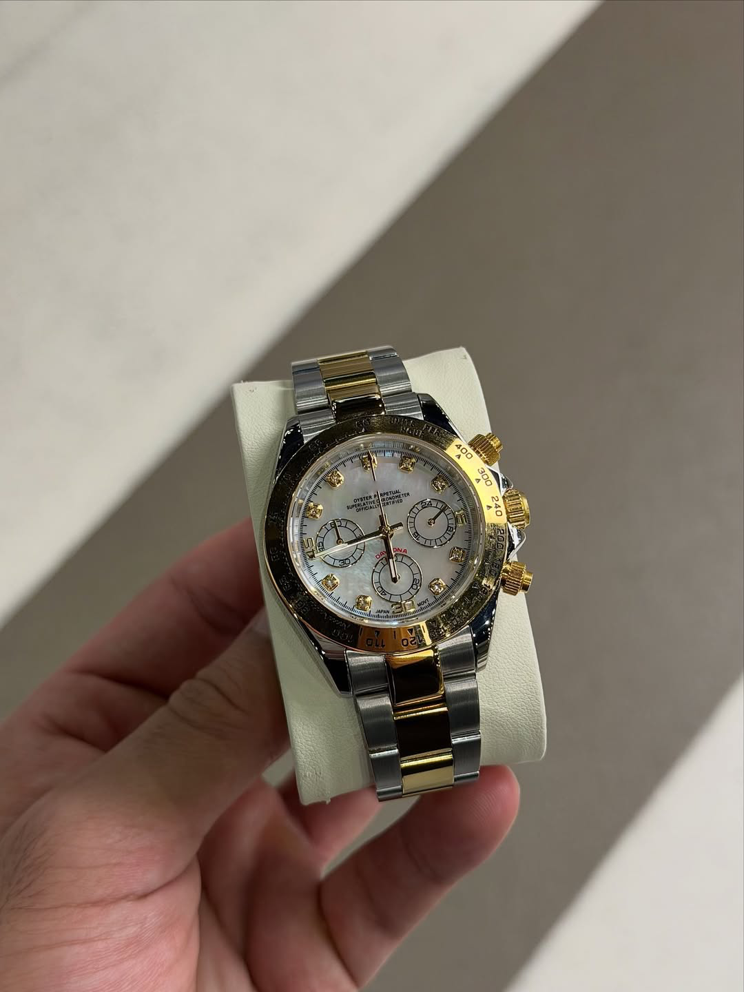 Chronograph Gold White Roman Dial