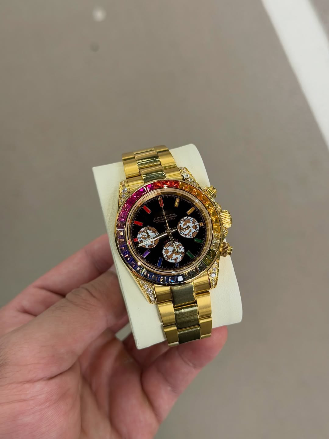 Chronograph Gold Diamond Rainbow