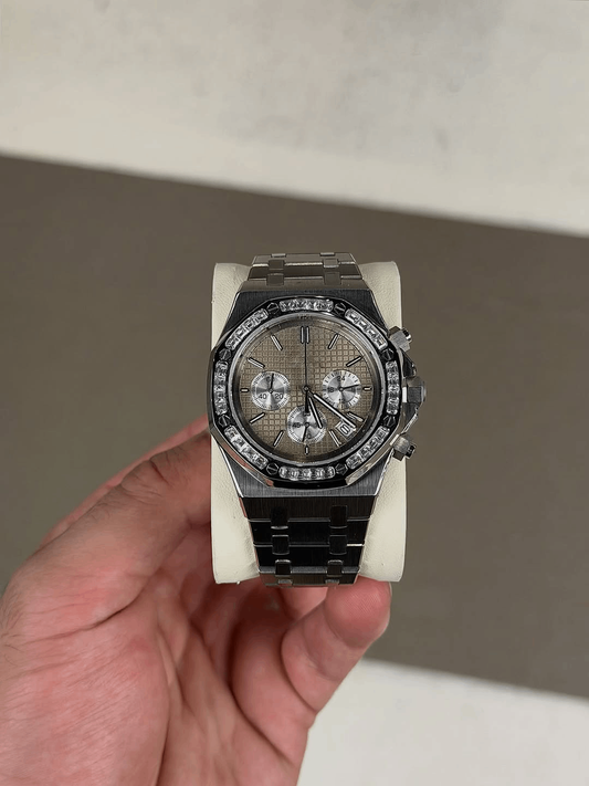Octagonal Silver Diamond Dial