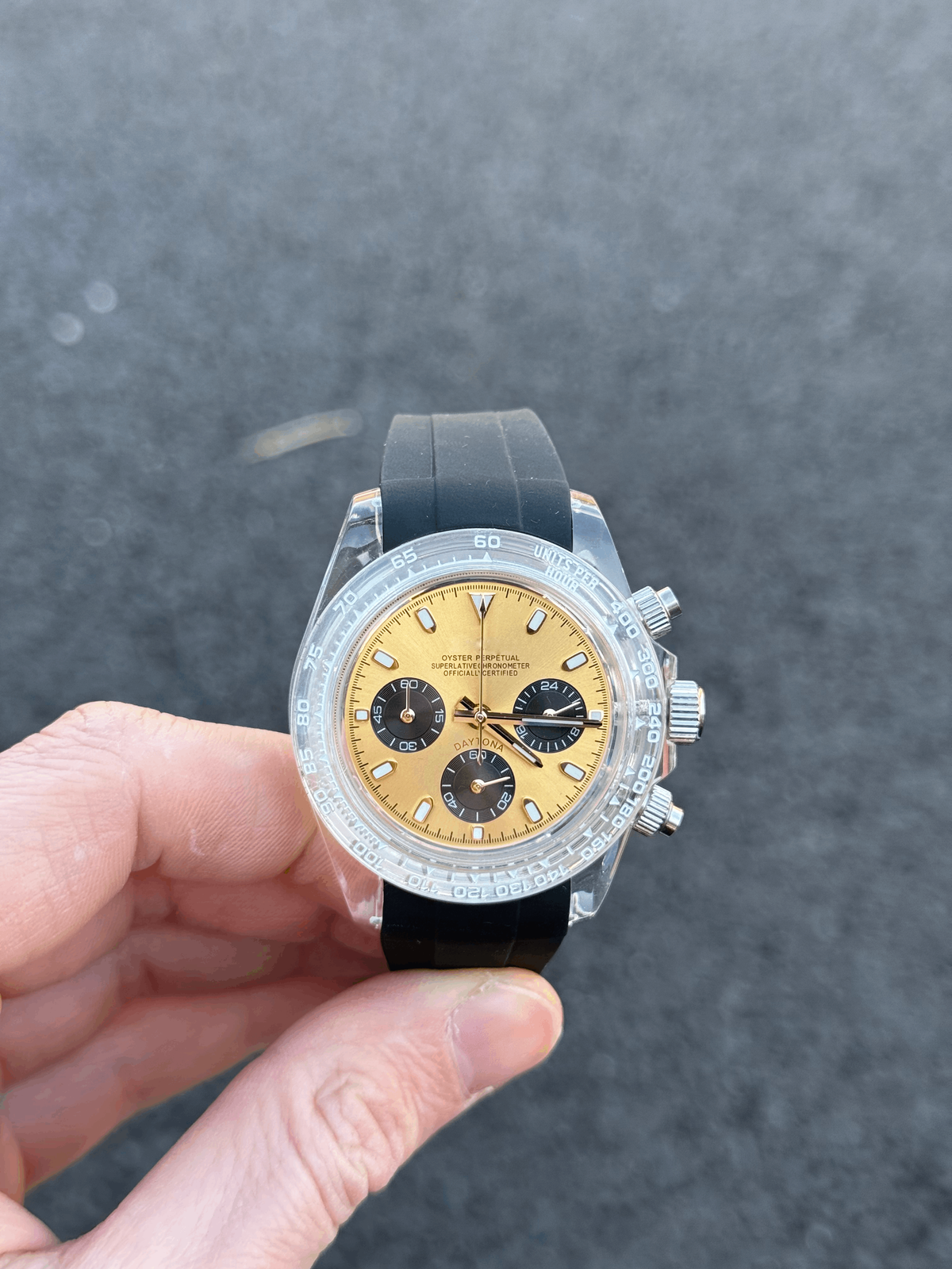 Chronograph Acrylic Yellow Dial