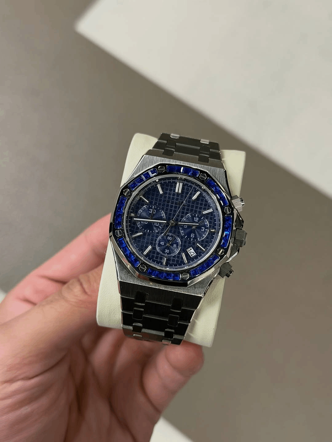 Octagonal Sapphire Blue Dial