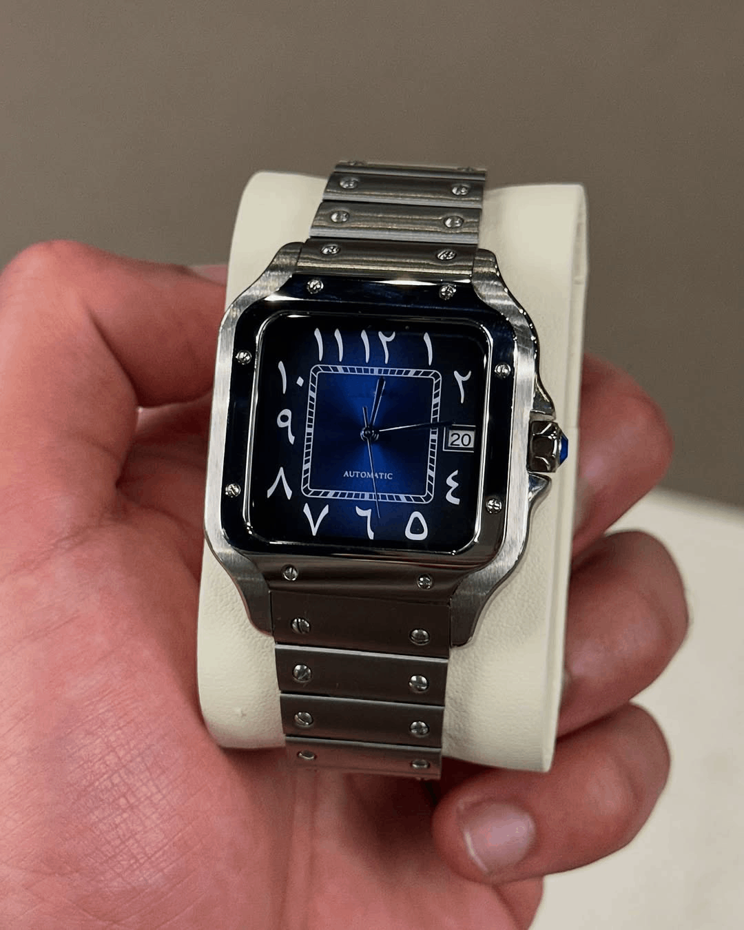 Square Blue Arabic Dial