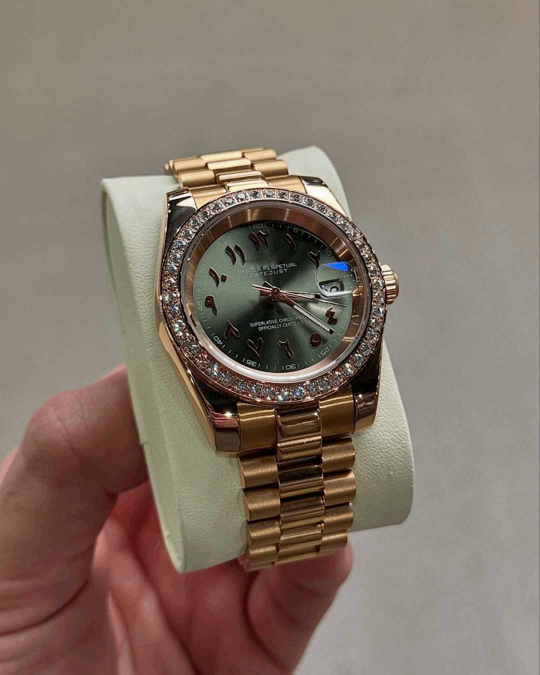 Classic Date Olive Diamond Dial