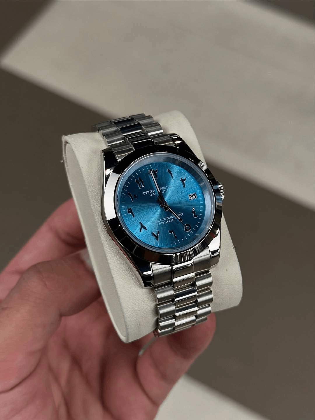 Classic Date Ice Blue Arabic Dial