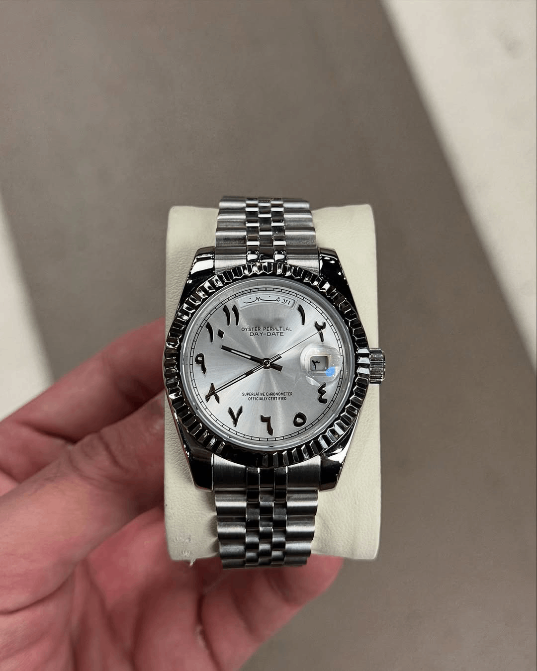 Day & Date Platinum Arabic Dial