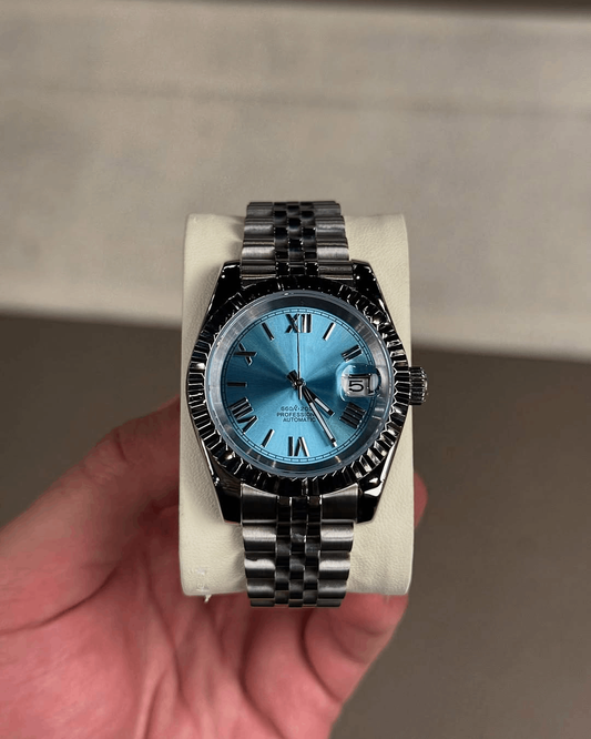 Classic Date Ocean Blue Roman Dial