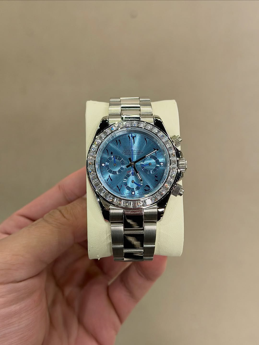 Chronograph Ice Blue Diamond Arabic Dial