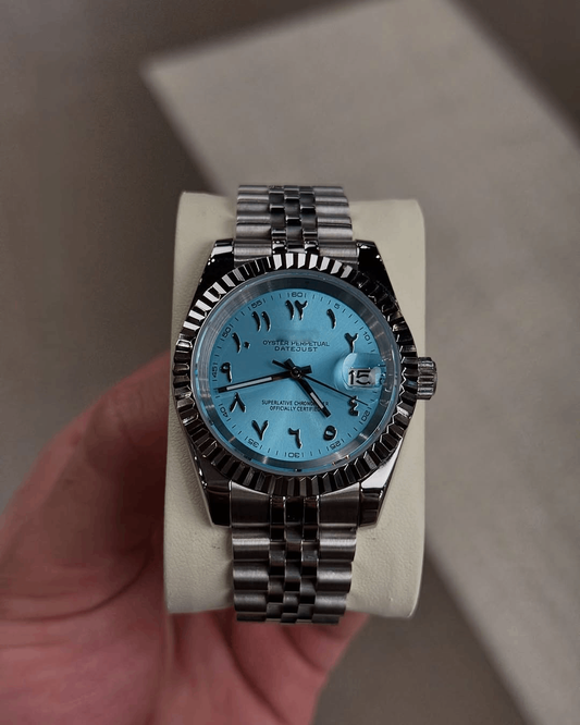 Classic Date Sky blue Arabic Dial