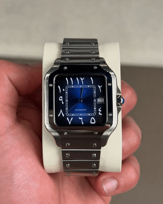 Square Blue Arabic Dial