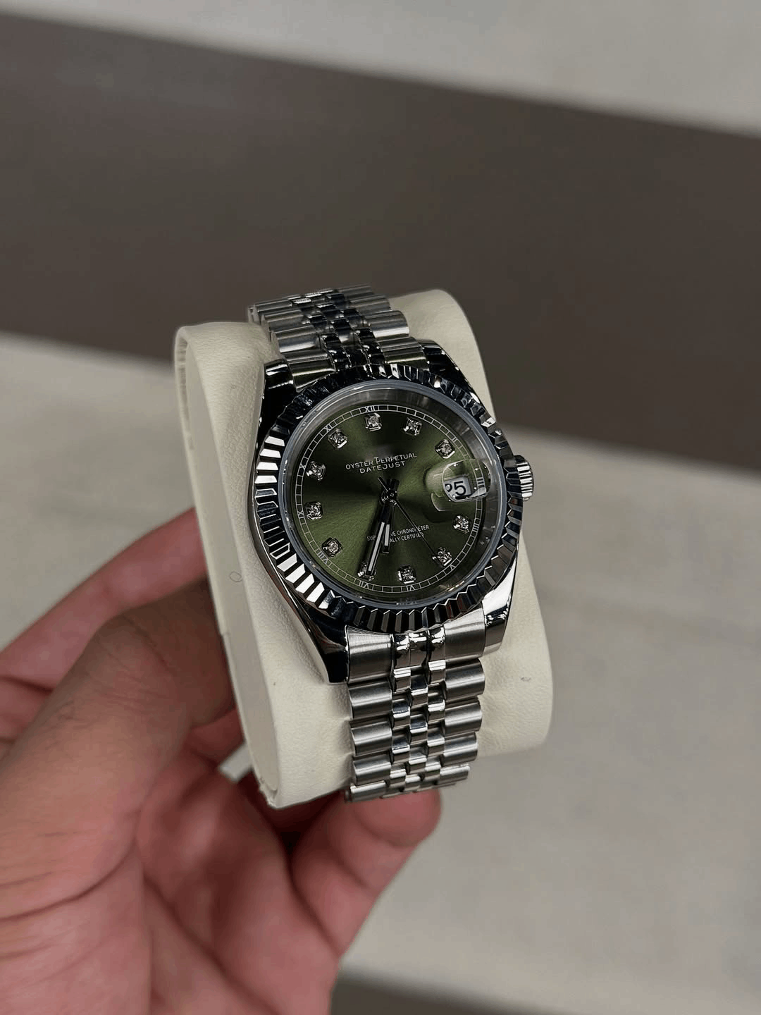 Classic Date Olive Diamond Dial