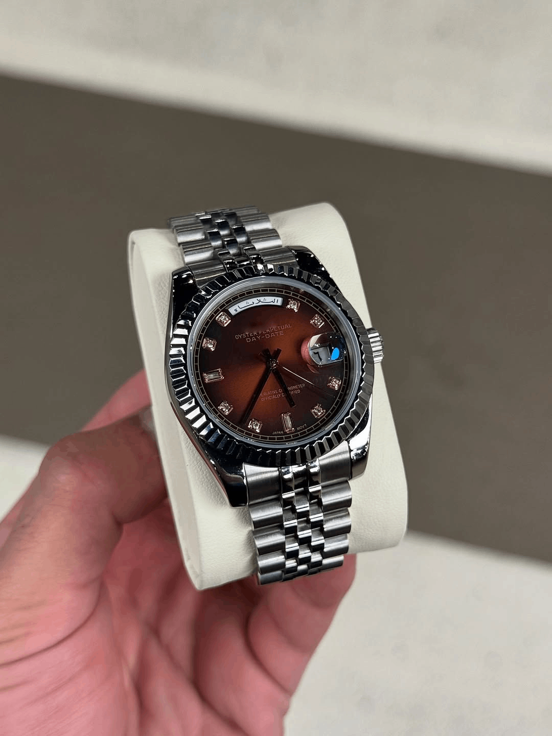 Day & Date Dark Chocolate Diamond Dial