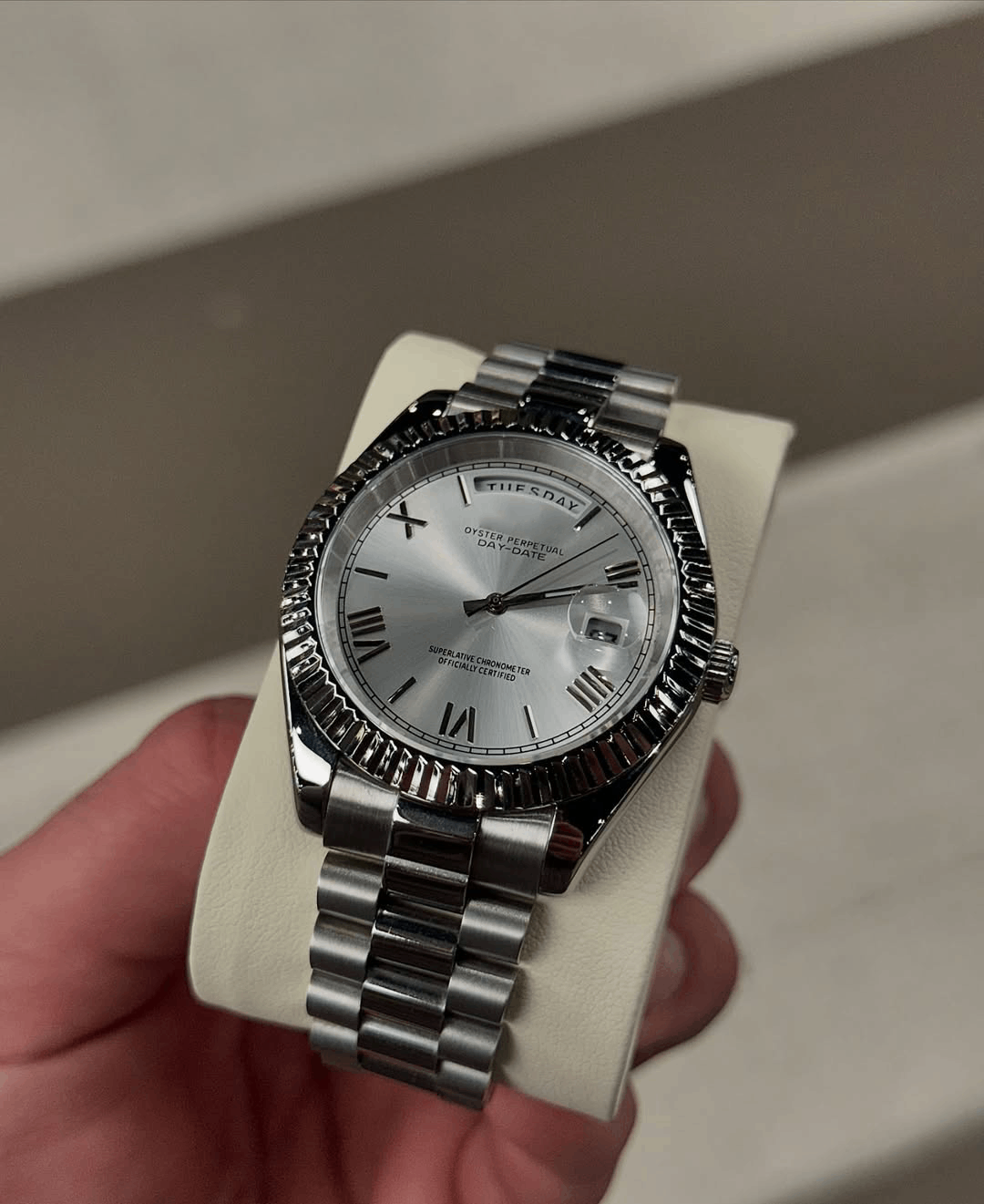 Day & Date Platinum Roman Dial