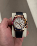 Chronograph Rose Gold Rainbow White Dial Flex