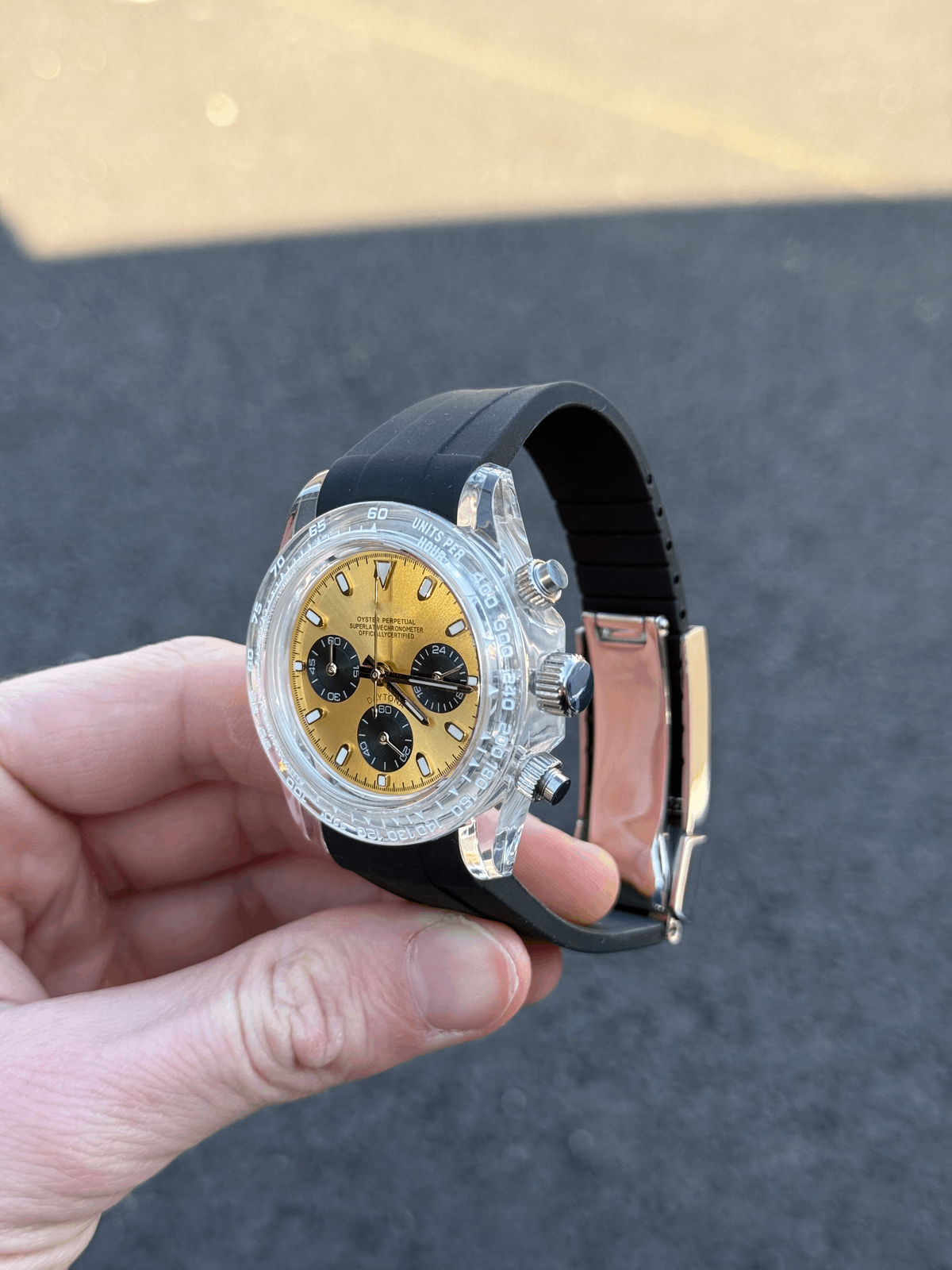 Chronograph Acrylic Yellow Dial