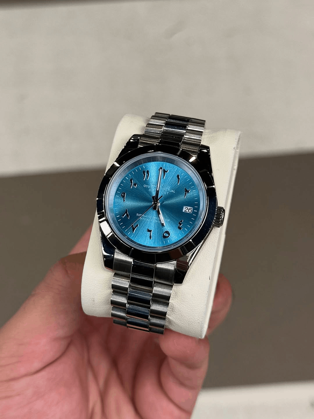 Classic Date Ice Blue Arabic Dial