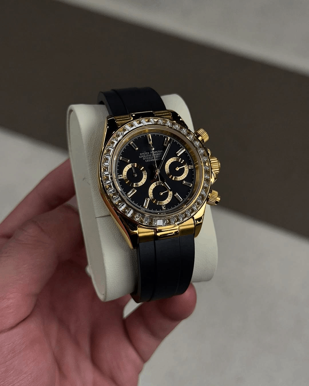 Chronograph Gold Baguette Diamond Flex