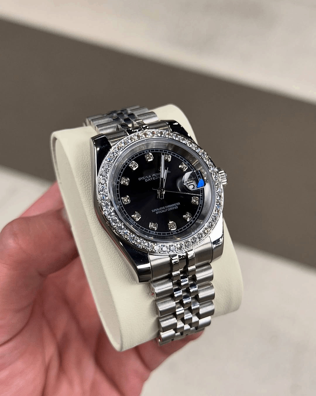 Classic Date Black Diamond Dial