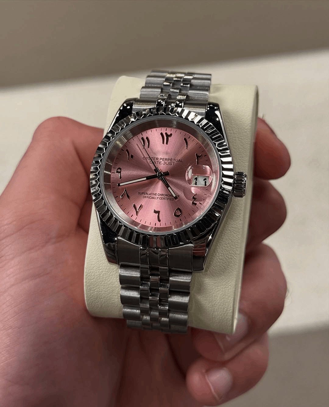 Classic Date Pink Arabic Dial