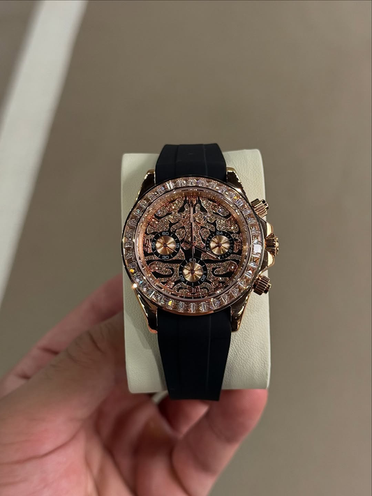 Chronograph Tiger Rose Gold Diamond Flex